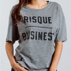 JUNK FOOD grey risque business short sleeve